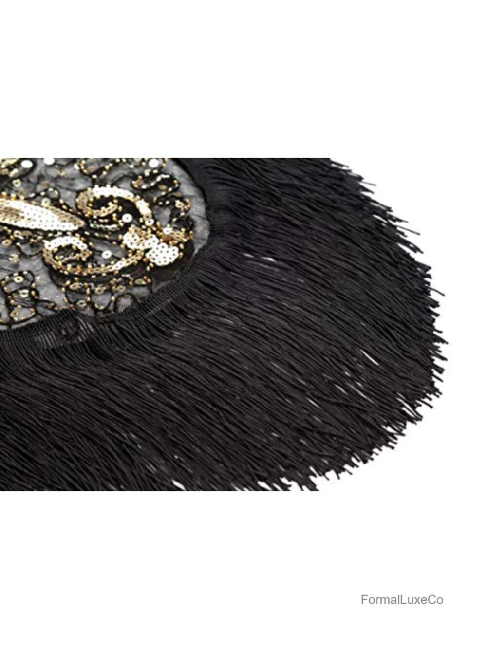 1920s Sequin Beaded Evening Cape Shawl Fringe Gatsby Party Wrap